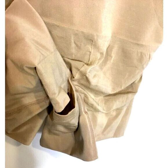 Pinsy Women Sz 3X Beige Butter Sculpt Open Bust Mid Thigh Seamless Bodysuit - Picture 3 of 5